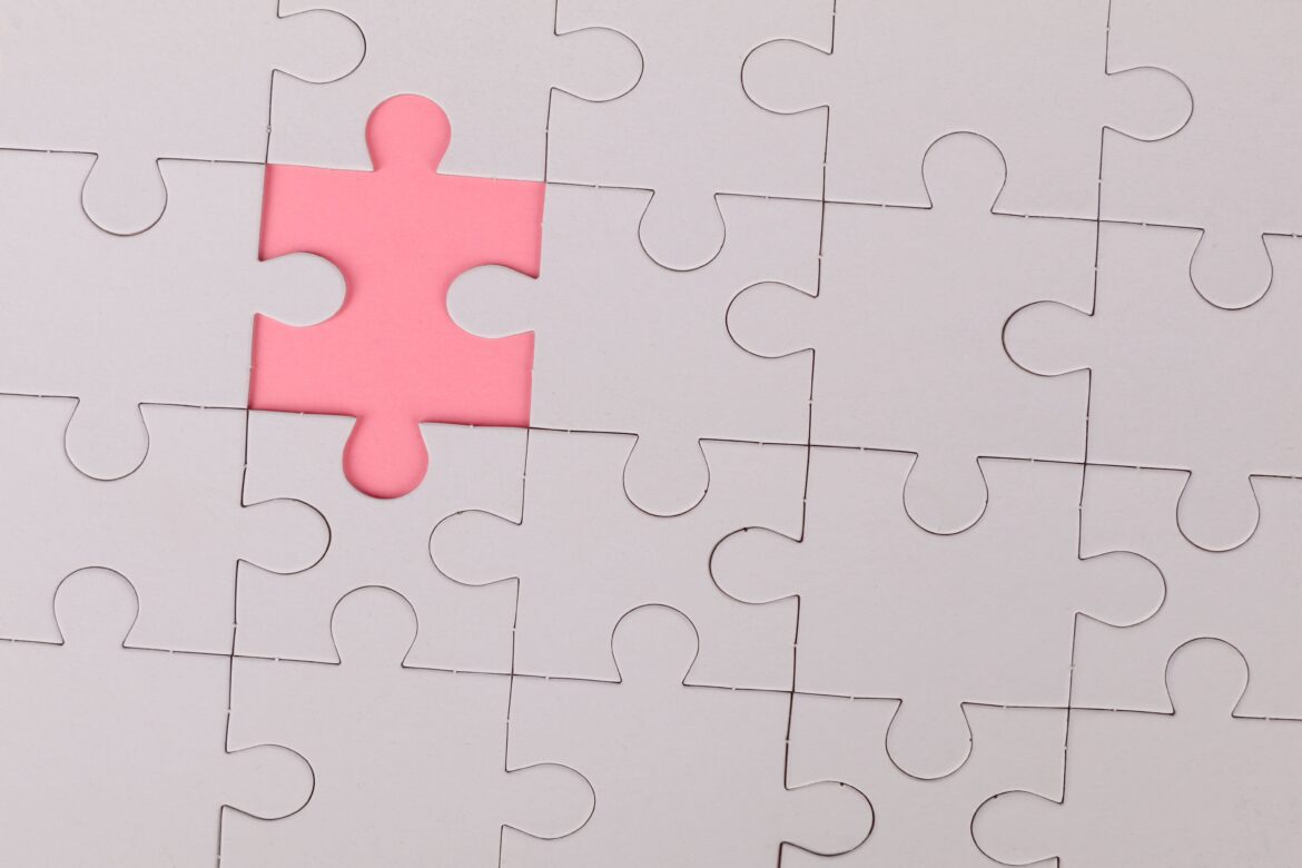 Pink jigsaw puzzle piece