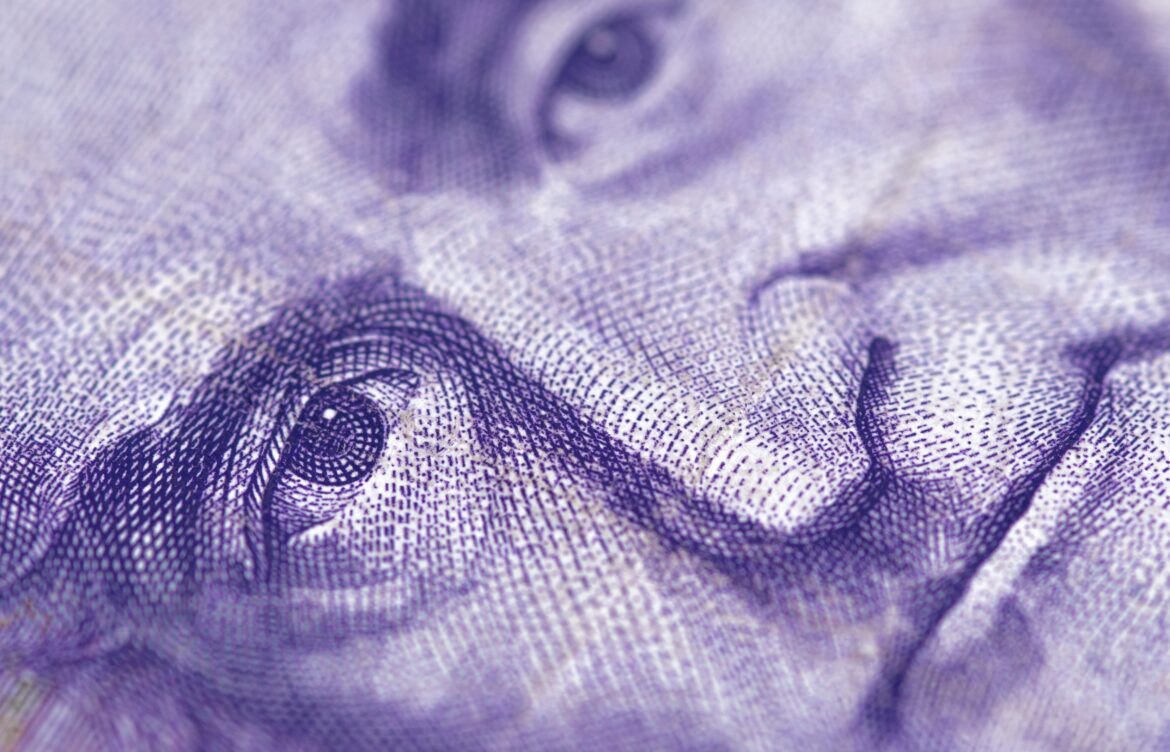 Close up shot of a paper money
