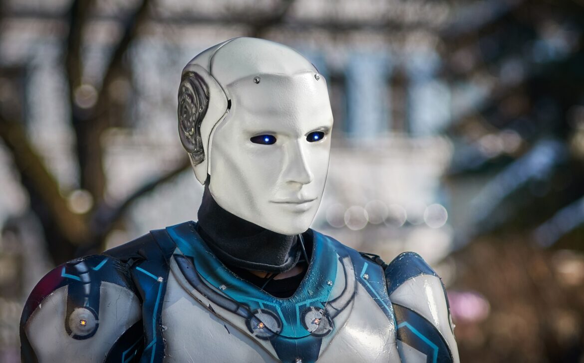 Portrait of a humanoid robot