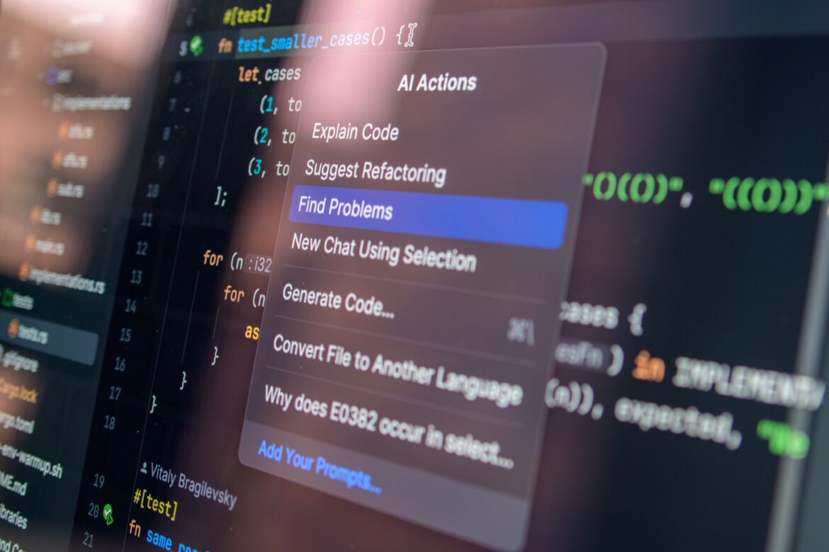 Ai assisted code debugging on screen display