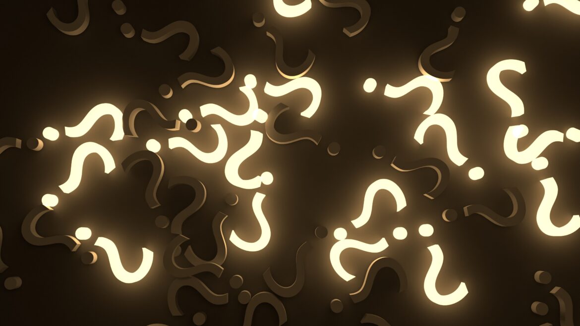 Dark and illuminated question marks